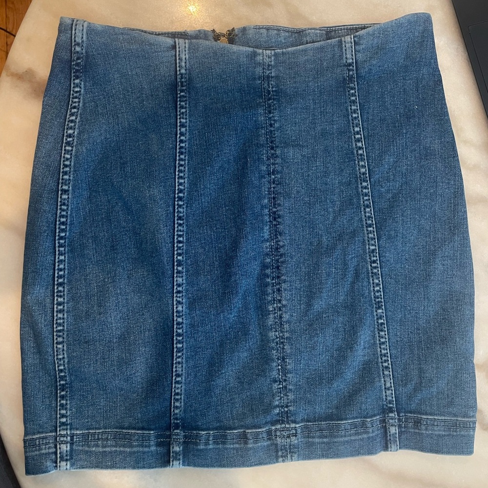Free People denim mini skirt